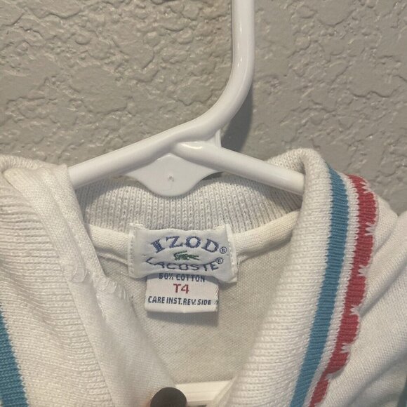 Lacoste Izod Vintage Girls Blue Skirt With Straps Size 4 Polo Shirt Alligator - Picture 4 of 13